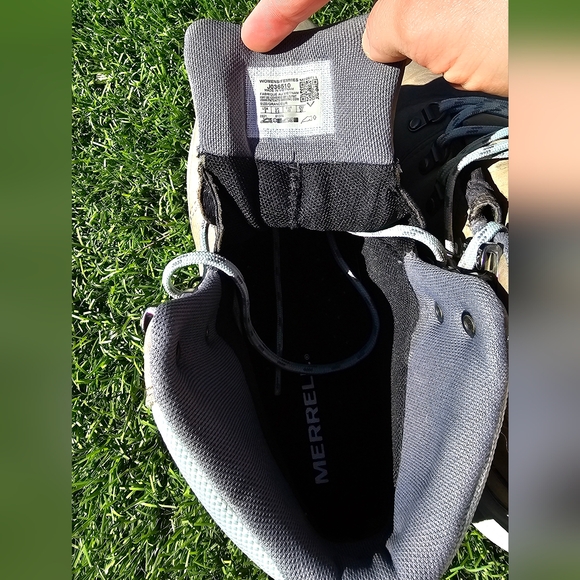 Merrell Women’s Waterproof Hiking Boots Vibram Sole Grey Size 9 Trail Outdoor - Picture 6 of 8